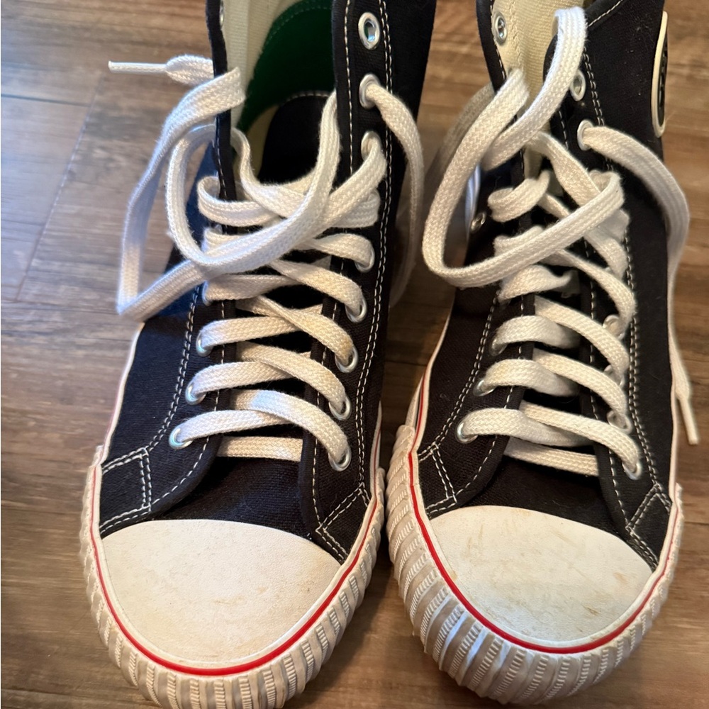 Black and White  P.F. Flyers 
men’s 8.5
women’s 10